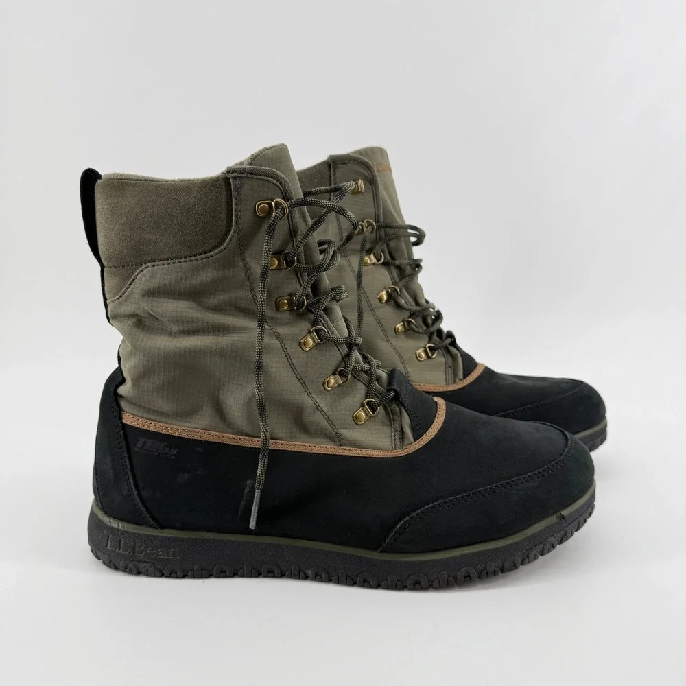 L.L.Bean Tek 2.5 Snow Boots Mens 12 Green Black Waterproof Insulated